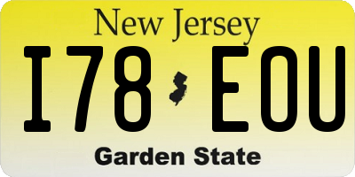 NJ license plate I78EOU