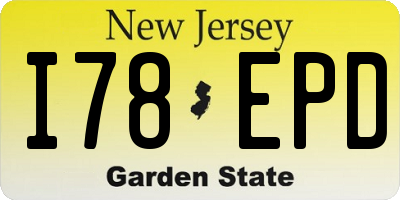 NJ license plate I78EPD