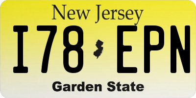 NJ license plate I78EPN