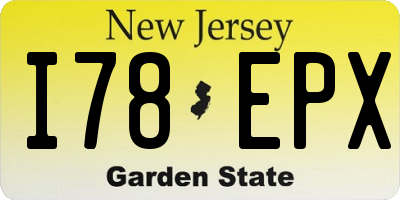 NJ license plate I78EPX