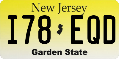 NJ license plate I78EQD