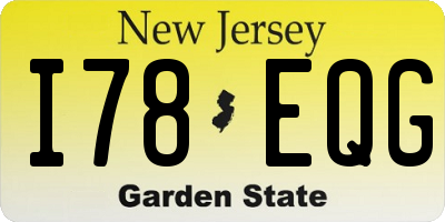 NJ license plate I78EQG
