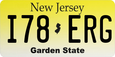 NJ license plate I78ERG