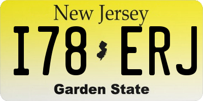 NJ license plate I78ERJ
