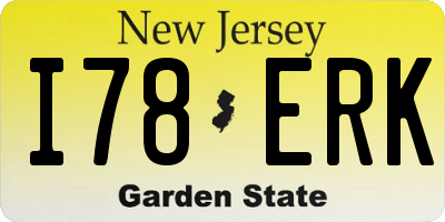 NJ license plate I78ERK
