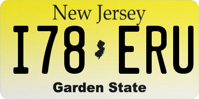 NJ license plate I78ERU