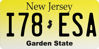 NJ license plate I78ESA