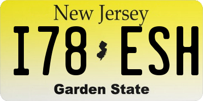 NJ license plate I78ESH