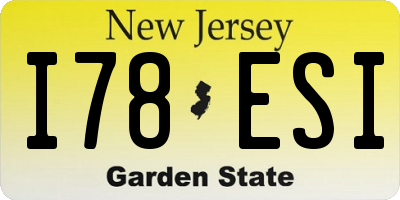 NJ license plate I78ESI