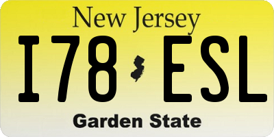 NJ license plate I78ESL