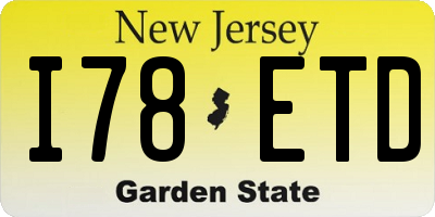 NJ license plate I78ETD