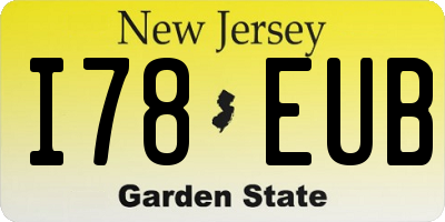 NJ license plate I78EUB