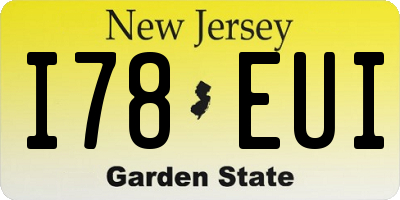 NJ license plate I78EUI