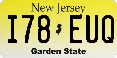 NJ license plate I78EUQ