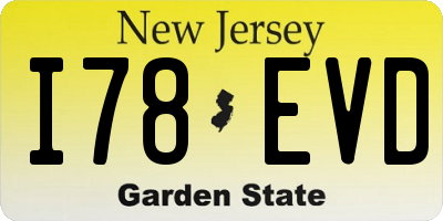NJ license plate I78EVD