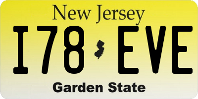 NJ license plate I78EVE