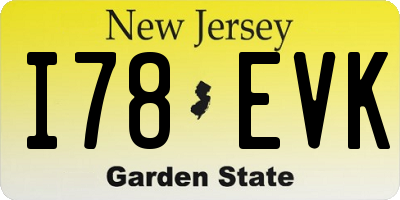 NJ license plate I78EVK
