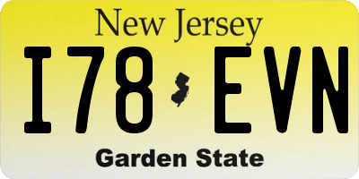NJ license plate I78EVN