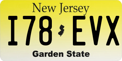 NJ license plate I78EVX