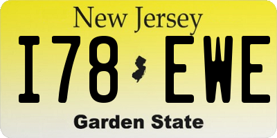 NJ license plate I78EWE