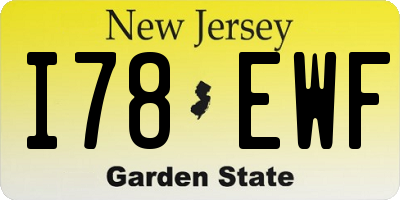 NJ license plate I78EWF