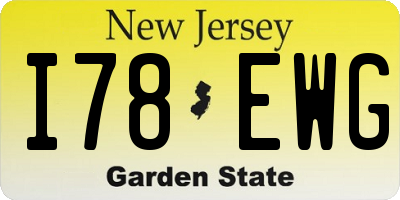 NJ license plate I78EWG