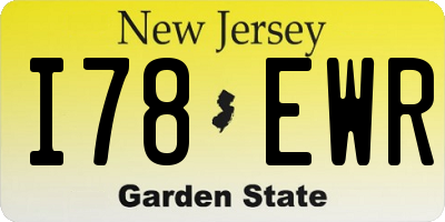 NJ license plate I78EWR
