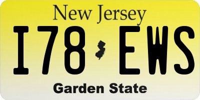 NJ license plate I78EWS