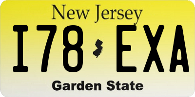 NJ license plate I78EXA
