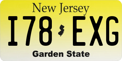 NJ license plate I78EXG