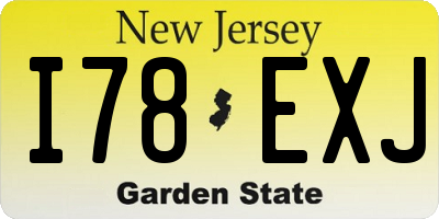 NJ license plate I78EXJ
