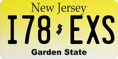 NJ license plate I78EXS