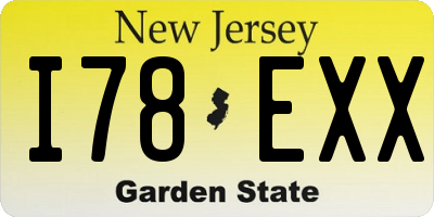 NJ license plate I78EXX