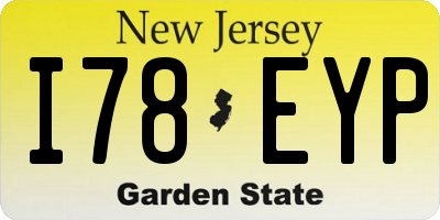 NJ license plate I78EYP