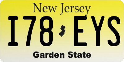 NJ license plate I78EYS