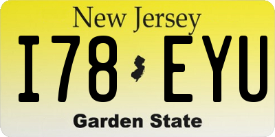 NJ license plate I78EYU
