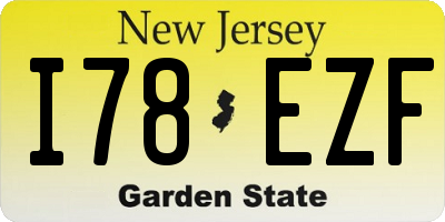 NJ license plate I78EZF