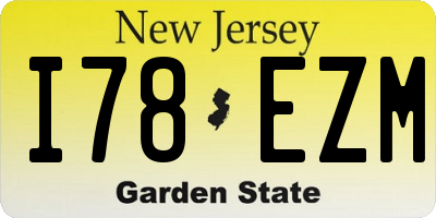 NJ license plate I78EZM