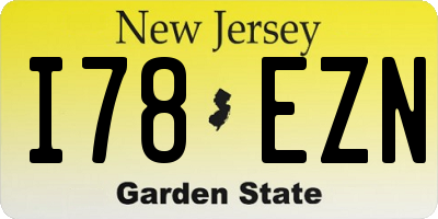 NJ license plate I78EZN