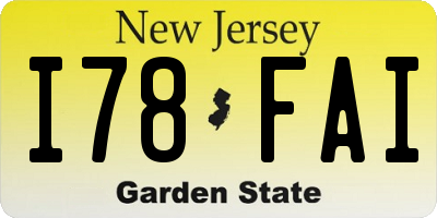 NJ license plate I78FAI