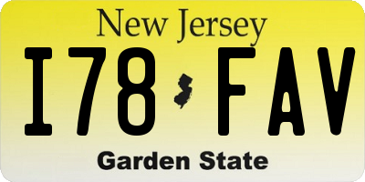 NJ license plate I78FAV