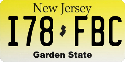 NJ license plate I78FBC