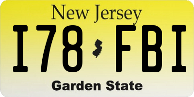 NJ license plate I78FBI