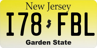 NJ license plate I78FBL