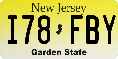 NJ license plate I78FBY