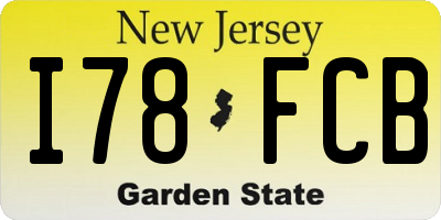 NJ license plate I78FCB
