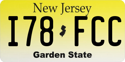 NJ license plate I78FCC