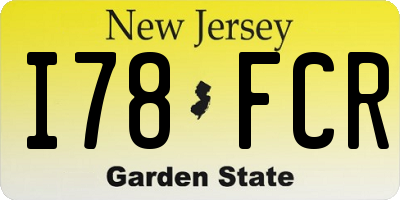 NJ license plate I78FCR