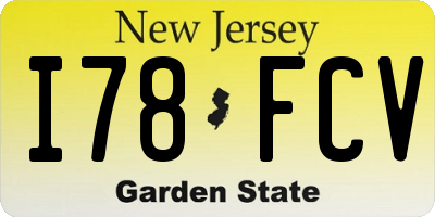 NJ license plate I78FCV