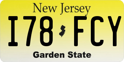 NJ license plate I78FCY